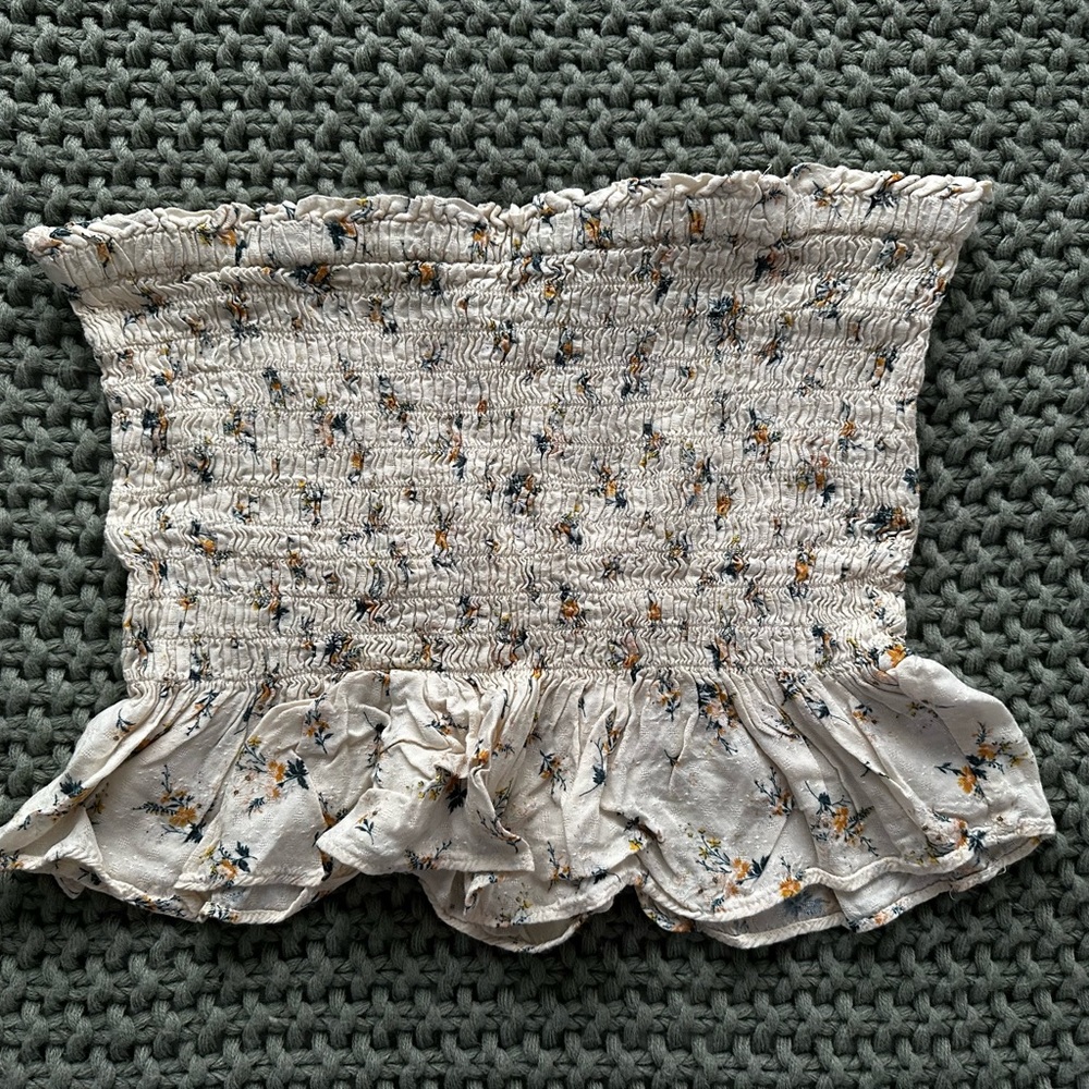floral smock tube top